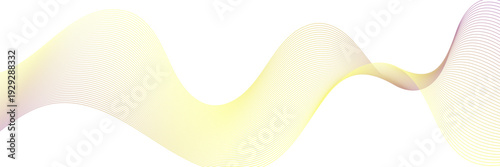 Elegant single line wave with yellow and purple gradient. Abstract flowing wave pattern for minimalist background