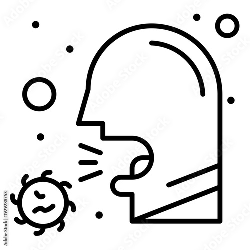 Illness and Viral Threat: A graphic representation depicts the moment of illness as a virus approaches a human, symbolizing health risk and the spread of contagion.