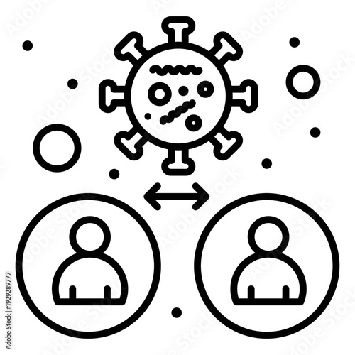 Social Distance illustration: An informative illustration conveying the importance of social distancing to prevent the spread of a virus