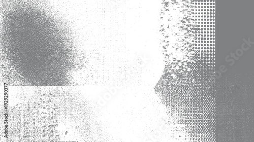 Abstract grey and white textured background with scattered dots and circles