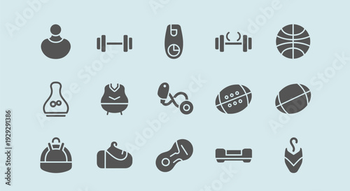 Collection of Sports Icons and Fitness Symbols.
