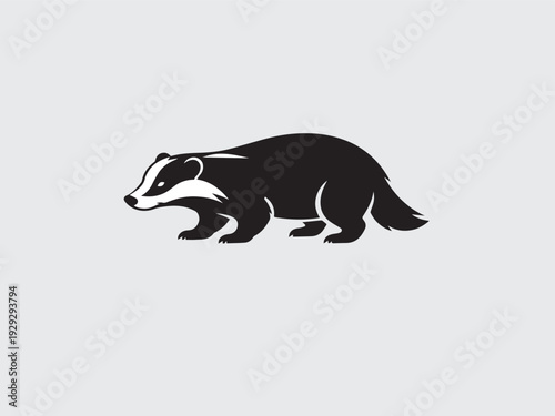 Badger vector icon silhouette illustration.
