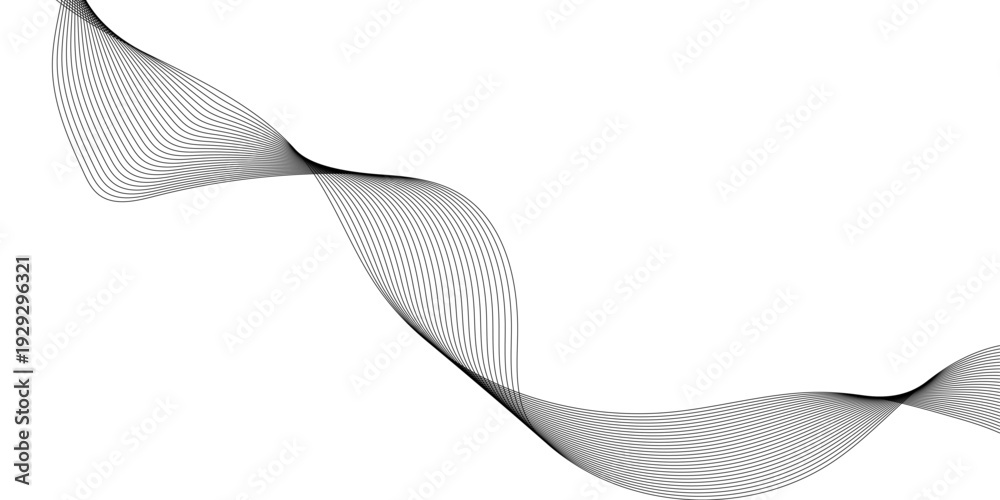 Fototapeta premium Black abstract background design flowing black and gray lines on a white backgrounModern graphic design element stripes style concep flyer, card, or brochuret for web banner, flyer,d. 