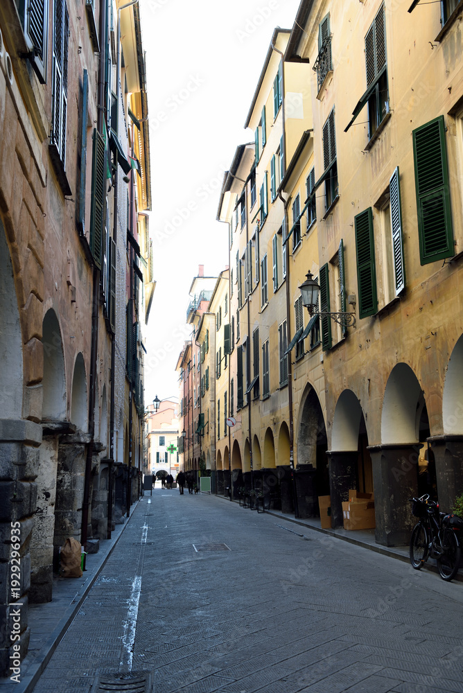 Obraz premium A glimpse of the historic center of Chiavari genoa italy