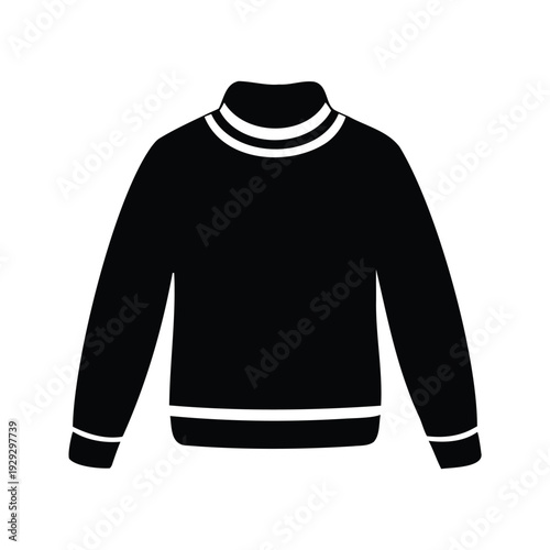 Silhouette of stylish sweater with stripes, elegant vector illustration for fashion design, wool sweater silhouette vector illustration