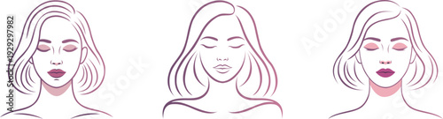 International Women’s Day Concept Modern Minimal Female Portrait Line Art.