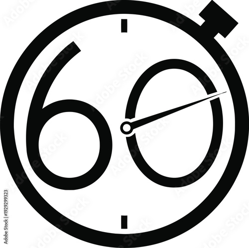 Earth hour concept with sixty minute stopwatch icon on blue