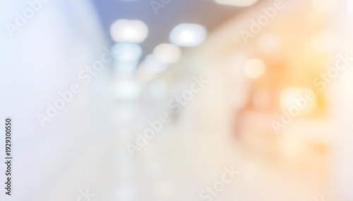 Wallpaper Mural Abstract blurred hallway corridor with soft bokeh lights and warm gradient glow, defocused interior background for copy space featuring blur, backdrop, texture with pastel and light elements for Torontodigital.ca