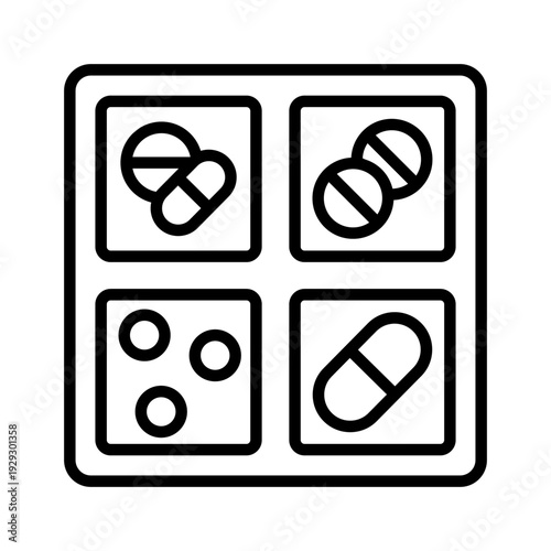 Pills icon vector. Medicines Illustration sign. Drugs symbol. antibiotic logo. 