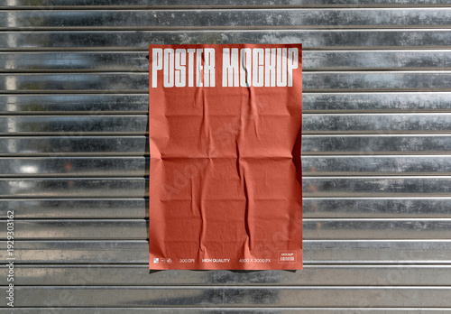 Metal Shutter Poster Mockup