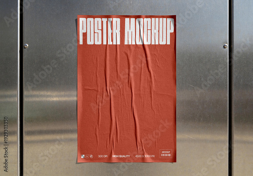 Metal Wall Poster Mockup