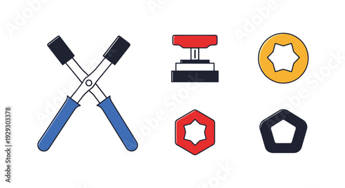 Shape Punch Line art abstract color composition illustration