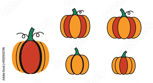 Pumpkin Ornament colorful shape vector illustration