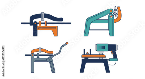 Rebar Bender Line modern abstract design illustration
