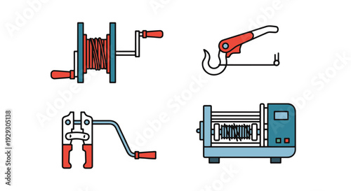 Rebar Tie Tool Line clean color illustration