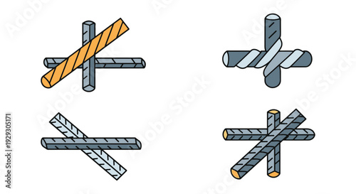 Rebar Twister Line modern abstract color illustration