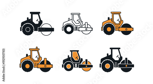 Road Roller Line art modern abstract creative illustration