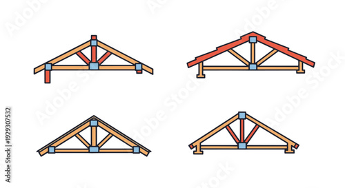 Roof Truss Line art soft abstract creative illustration