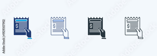 Receipt Multiple Style Icon Collection