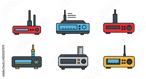 Router Line art abstract digital color