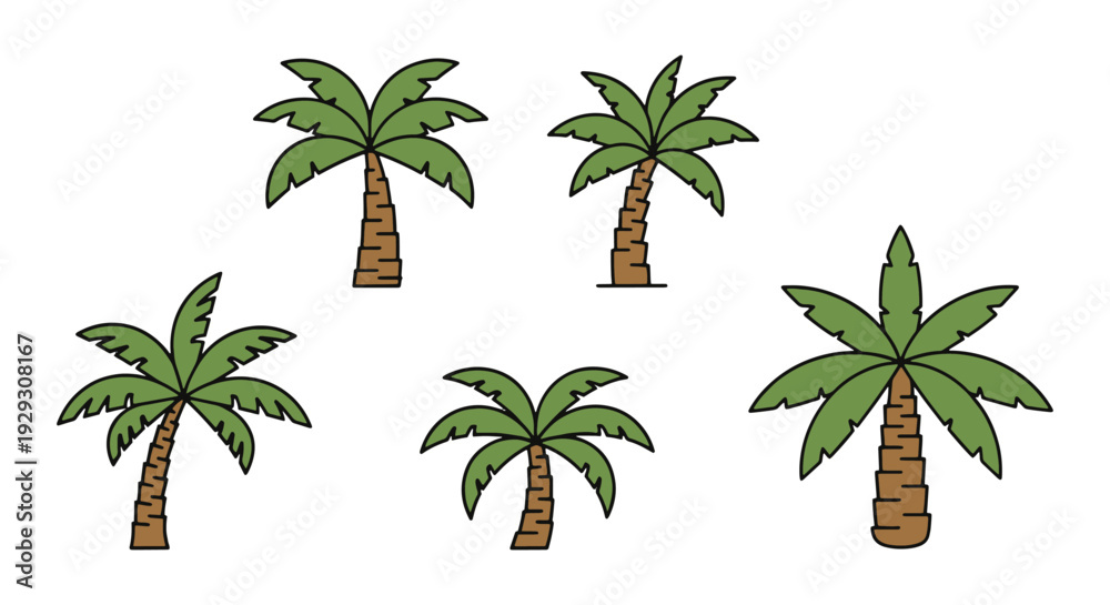 Naklejka premium Royal palm Line art modern abstract style illustration