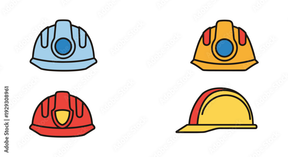 Fototapeta premium Safety Helmet Line colorful digital color