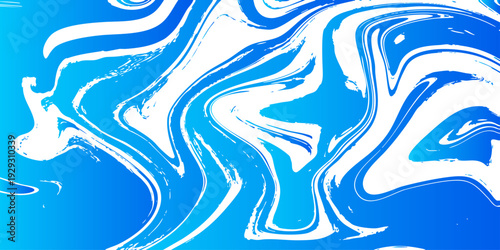 Vector Abstract representation of fluid motion, featuring a mesmerizing interplay of cerulean blue and pristine white, evokes a sense of dynamic flow and artistic composition.