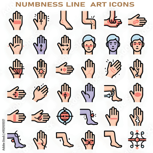 Numbness Medical Concept Human Body Sensory Loss Health Illustration