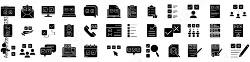 Survey icon vector set. Poll Illustration sign collection. Questionnaire symbol. Feedback logo. 