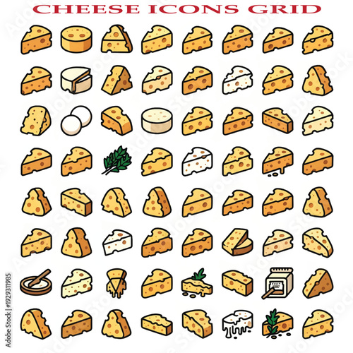 Fresh Cheese Collection – Dairy Product Isolated on White Background