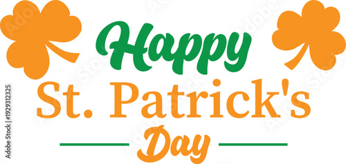 Happy st patrick's day logo celebration with shamrocks and irish heritage