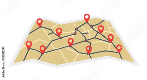 map with multiple location markers