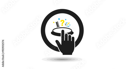 Hand Clicking Button with Sparkles.