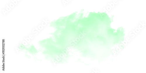 Tableau sur toile Ethereal green cloud against black background atmospheric abstract light effect