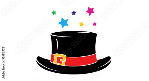 Black Top Hat with Red Band.