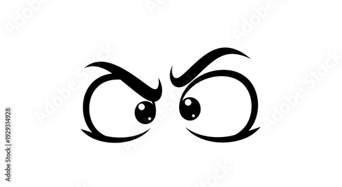 Angry Eyes Face Expression Closeup.