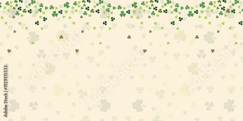 St patrick's day green confetti celebration background with shamrock decorations