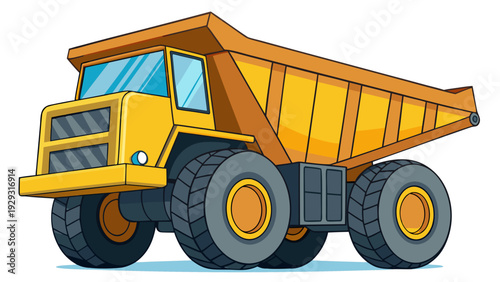 Heavy Dump Truck Mining And Construction Transport Vehicle Illustration