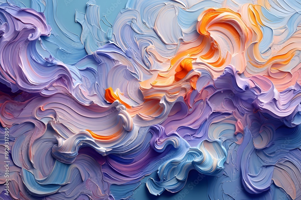 Obraz premium Beautiful abstract artwork with swirling colors and dramatic brushstrokes in soft pastel shades