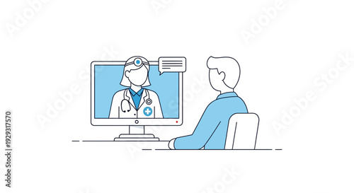 online doctor consultation on computer screen