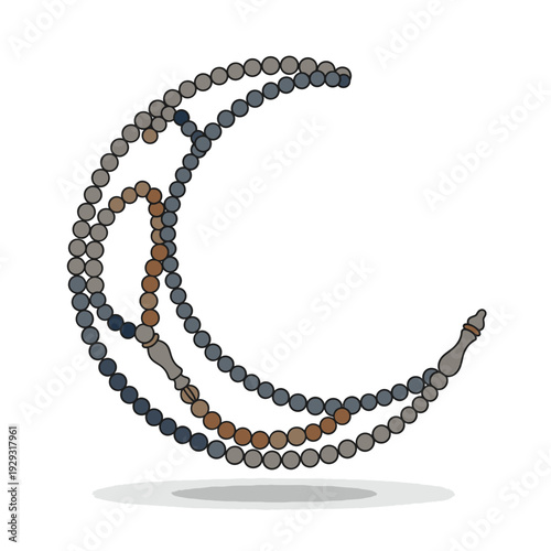 Luxury Beaded Necklace with Grey and Gold Accents.