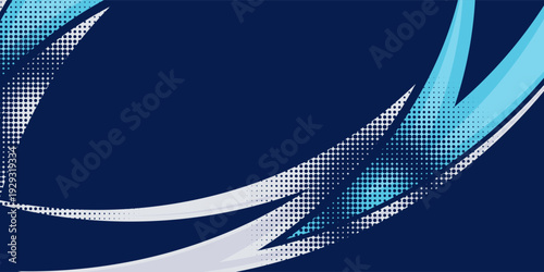 Abstract blue and gray swoosh lines on dark background