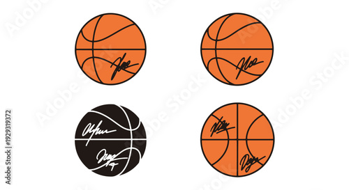 Signed Basketball modern smooth minimal illustration