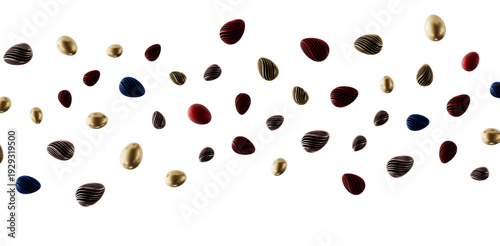 Elegant Easter eggs in vari...