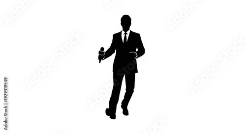 Man in Suit Running with Gun.