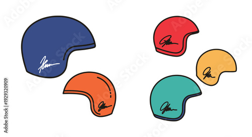 Signed Helmet Line abstract dynamic style vector
