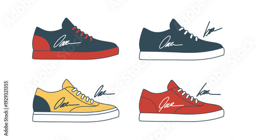 Signed Shoes Line modern abstract design illustration