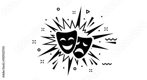 Theatrical Masks Comedy Tragedy Faces.