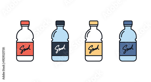 Signed Water Bottle clean abstract modern vector