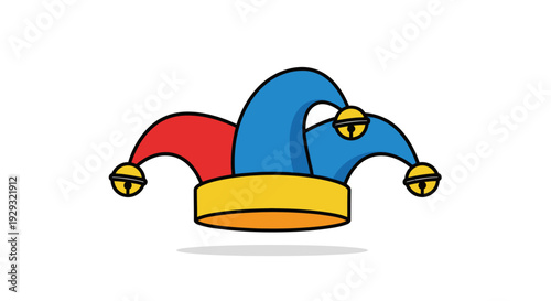 Colorful jester hat with bells.